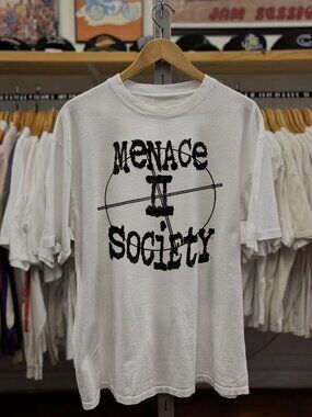 90s Menace II Society Washed White Tee